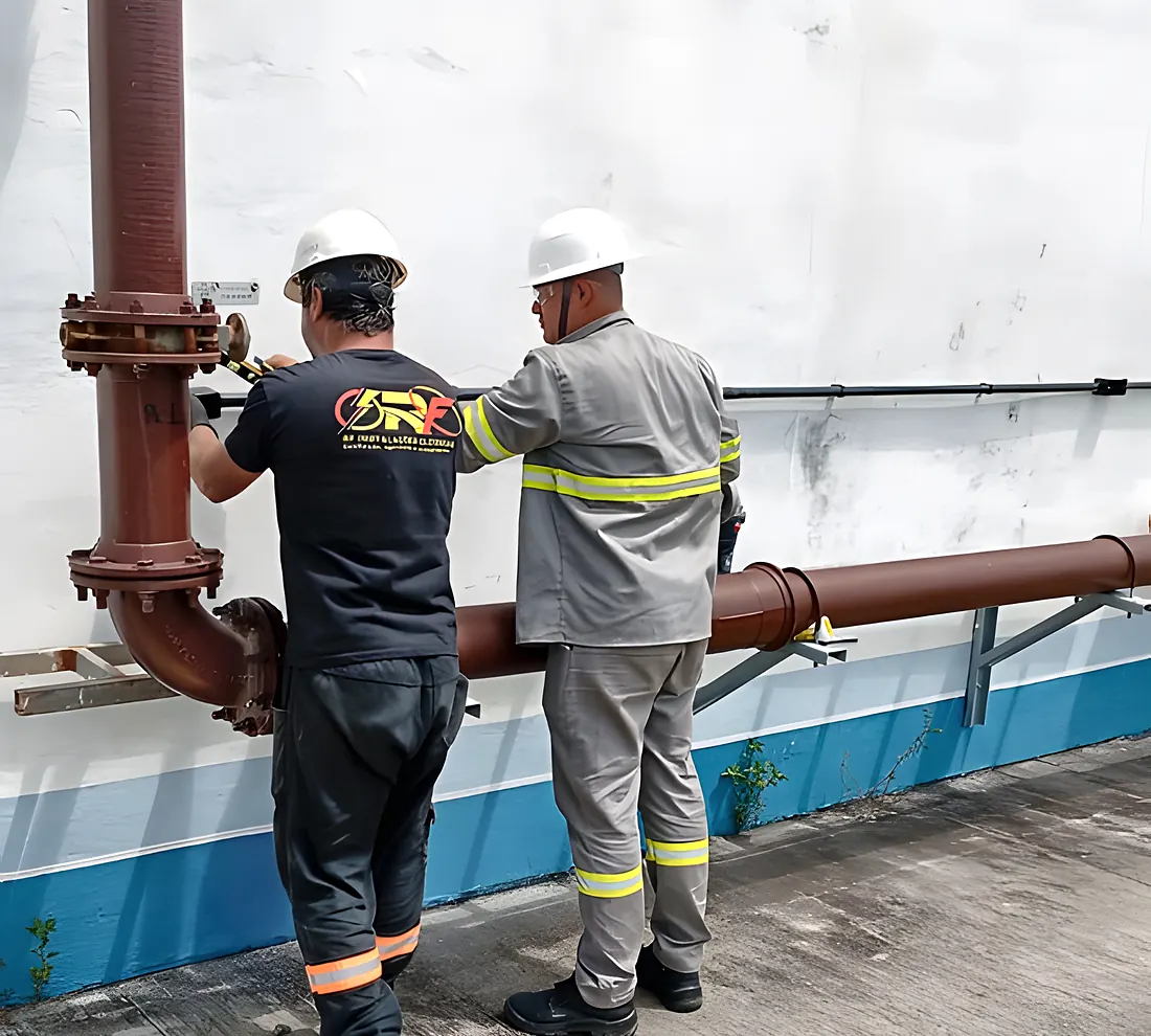Equipe da RF na estação de tratamento em Fortaleza, CE